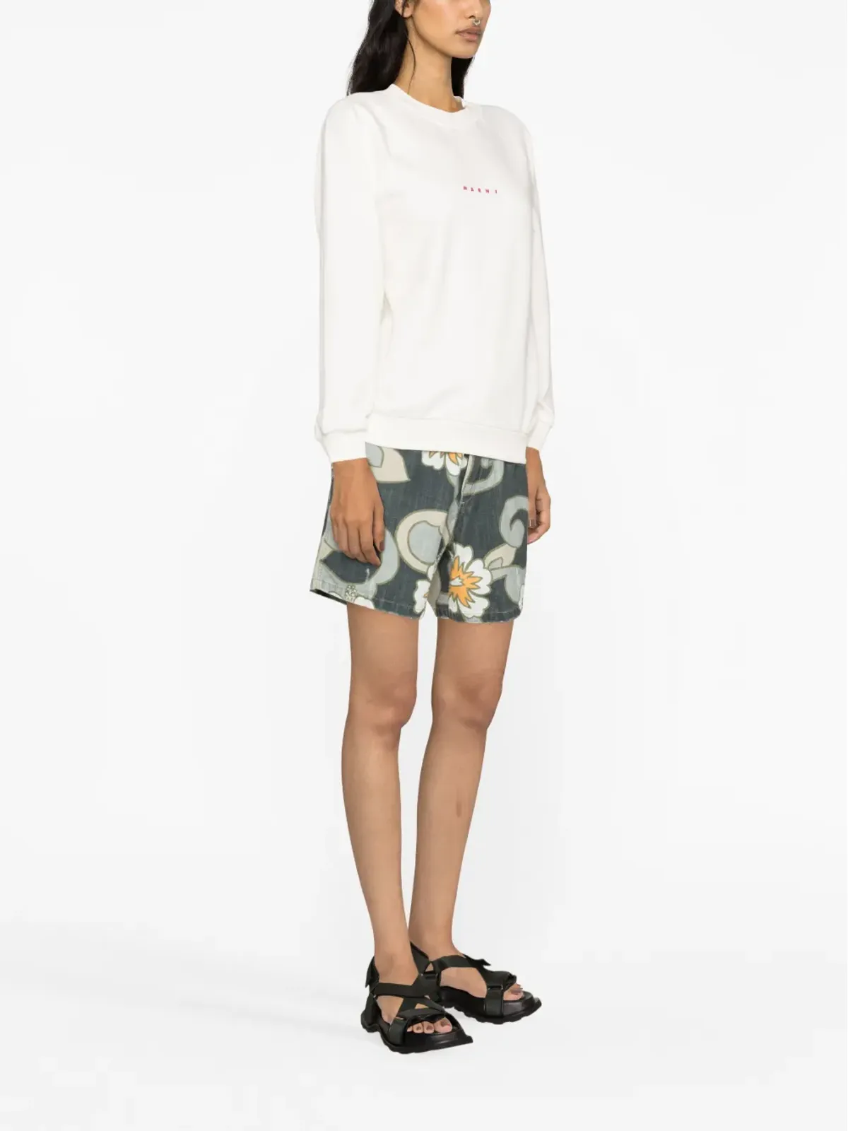Marni ロゴプリント コットン スウェットシャツ - 画像3