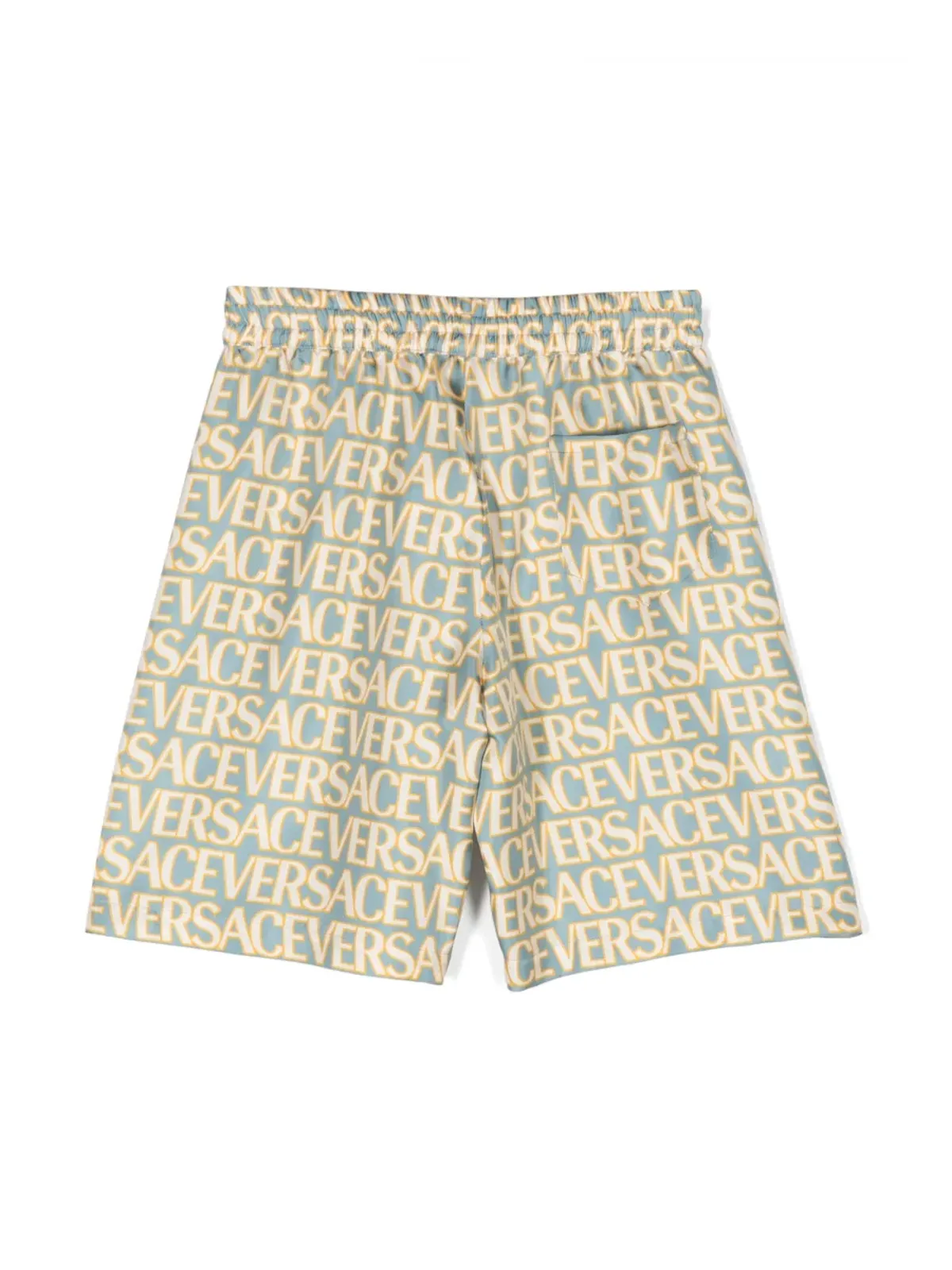 Versace Kids オールオーバーロゴ入りシルクショーツ - 画像2