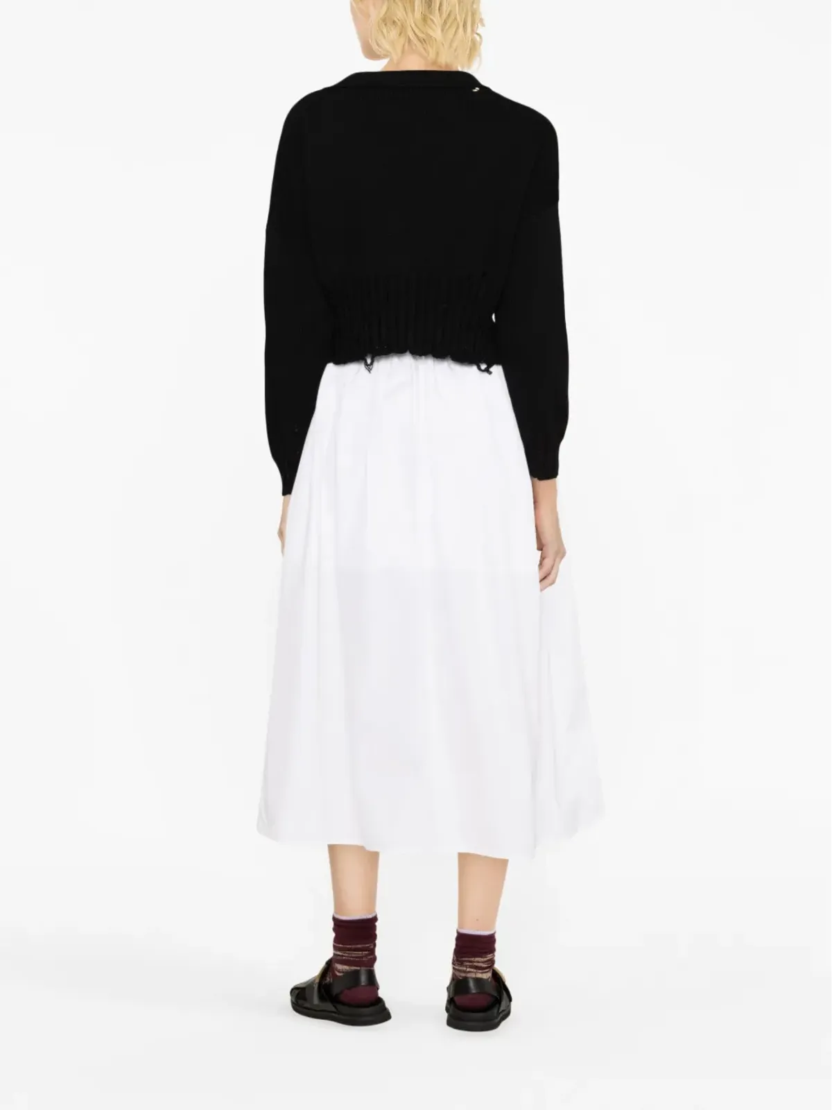 Marni ダメージ加工 クロップドカーディガン ブラック - 画像3