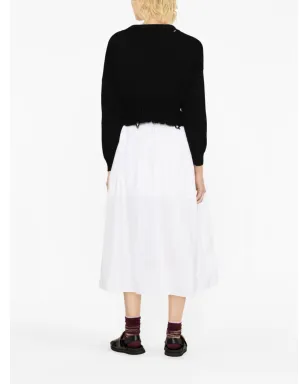 Marni ダメージ加工 クロップドカーディガン ブラック - サムネイル3