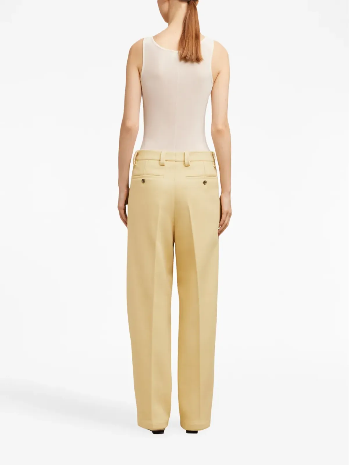 AMI Paris テーラード ワイドレッグパンツ - Yellow - 画像5