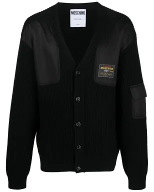 Moschino ロゴパッチ Vネック カーディガン - サムネイル1