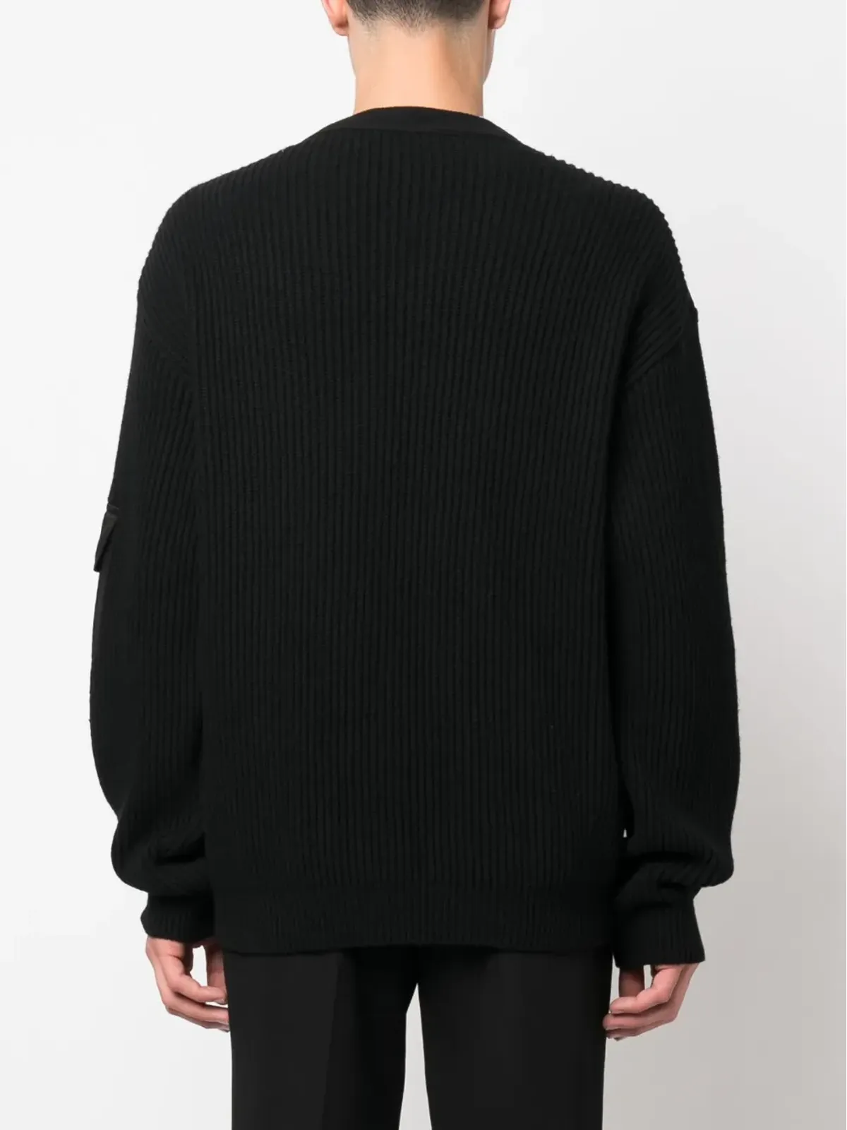 Moschino ロゴパッチ Vネック カーディガン - 画像4