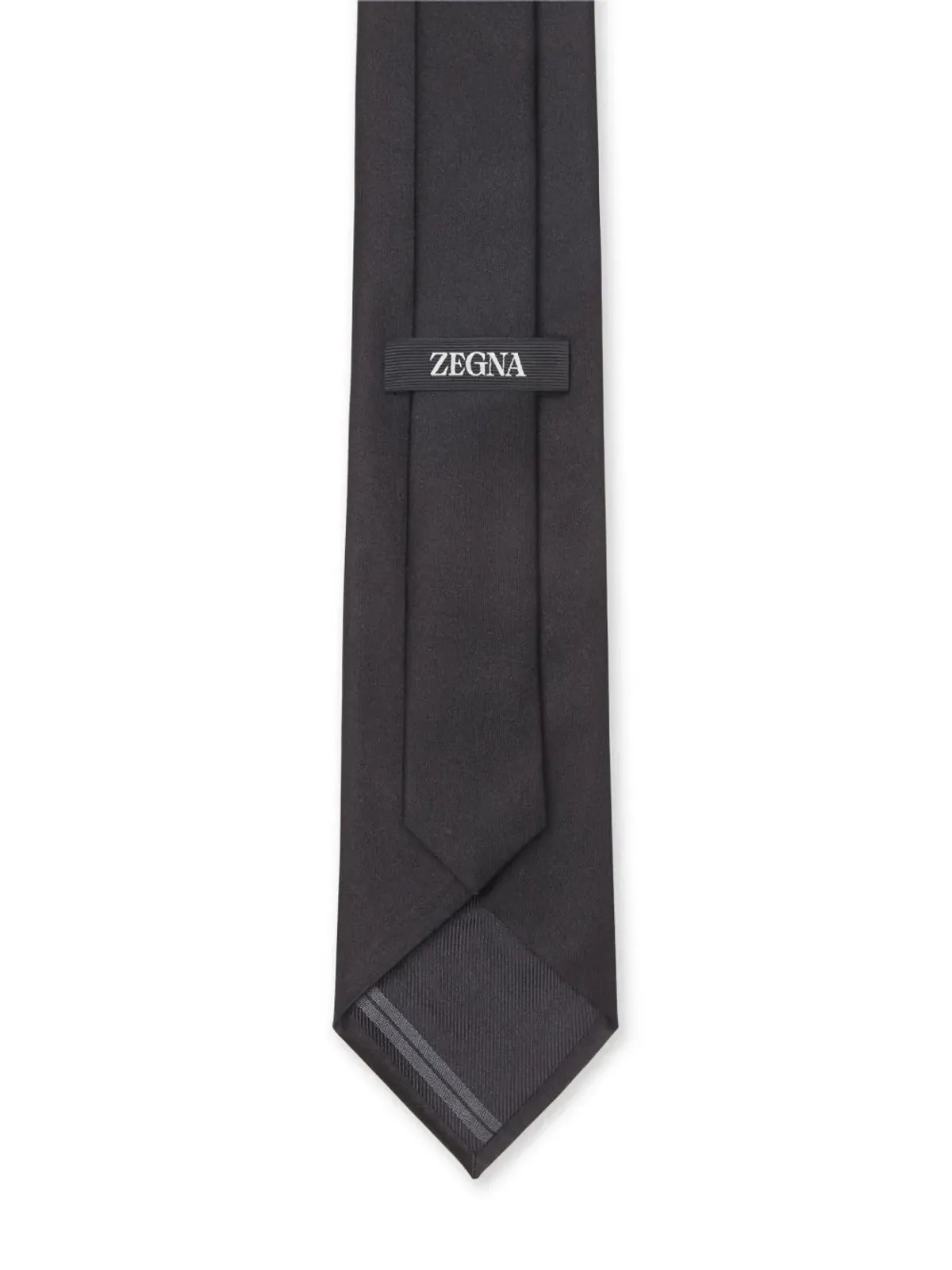 Zegna マルベリーシルクタイ - ブラック - 画像3