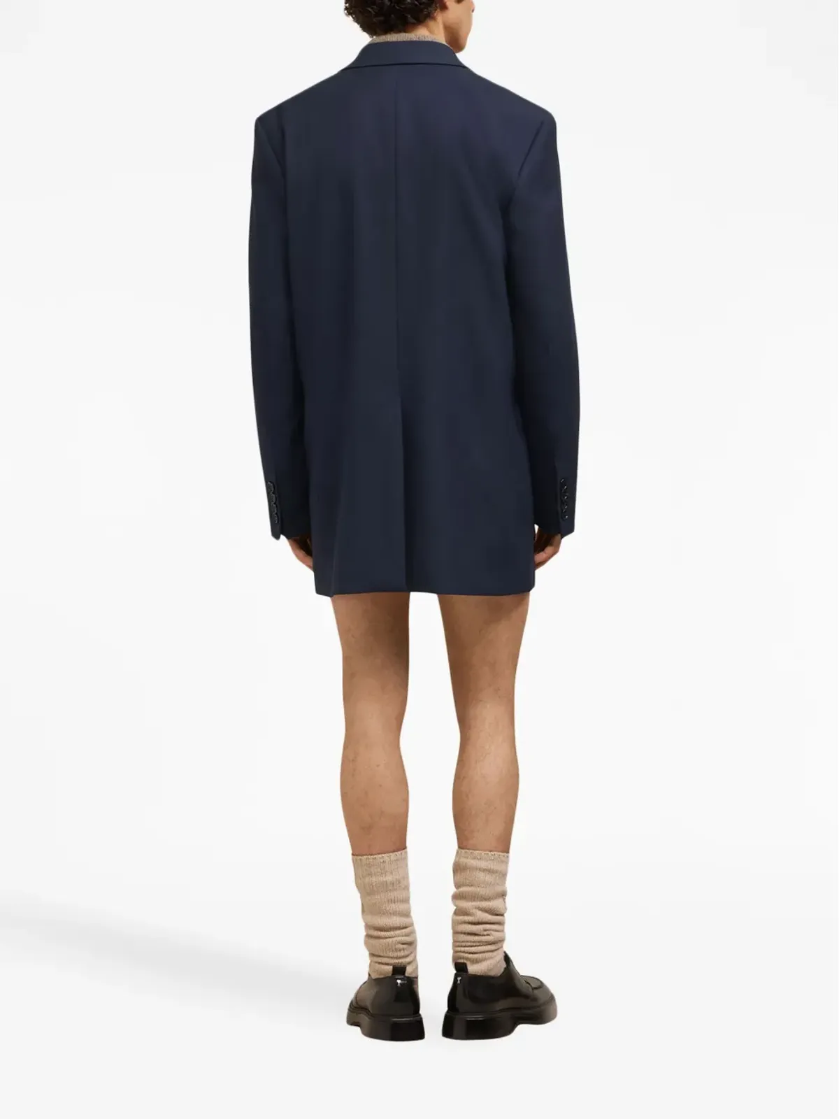 AMI Paris ブルーのシングルブレストブレザー - 画像3