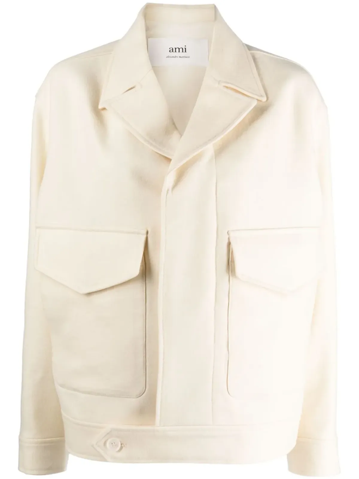 AMI Paris ノッチドラペル ヴァージンウール ジャケット - White - 画像1