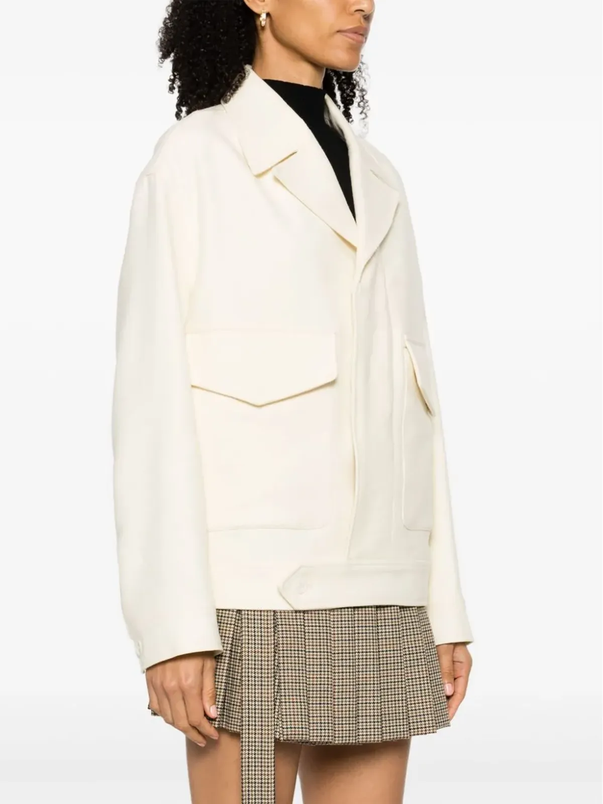 AMI Paris ノッチドラペル ヴァージンウール ジャケット - White - 画像3