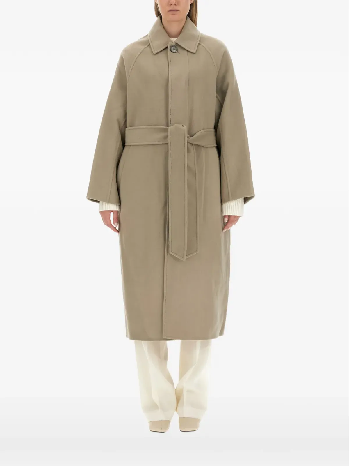 AMI Paris ベルト付きシングルブレストコート - 画像1