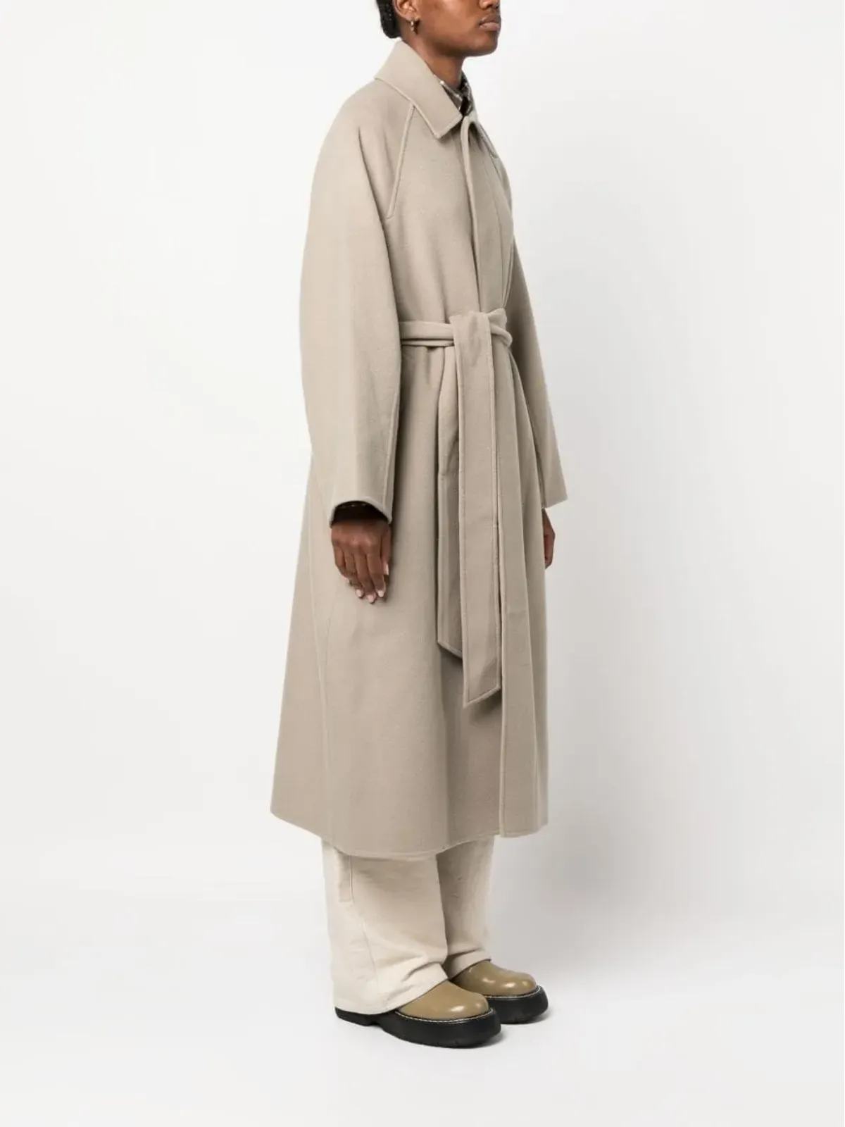 AMI Paris ベルト付きシングルブレストコート - 画像3