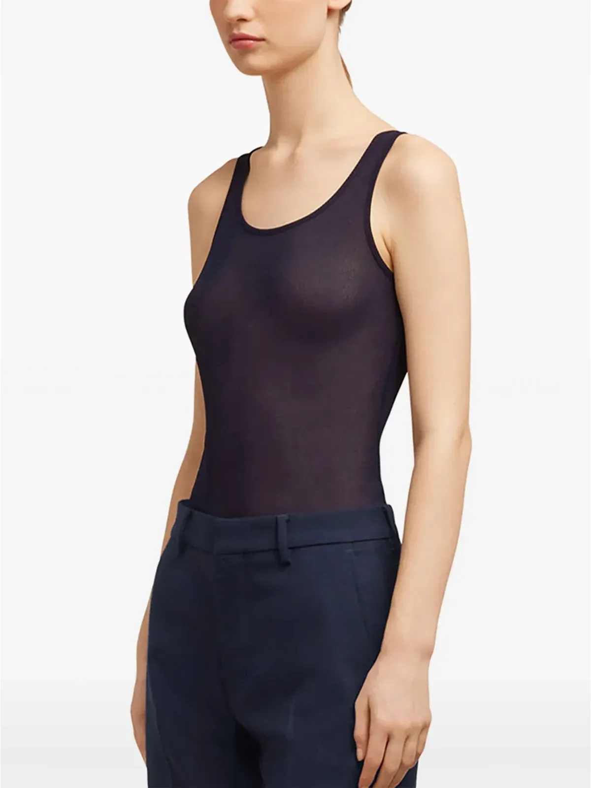 AMI Paris 半透け感のある丸首タンクトップ - 画像5