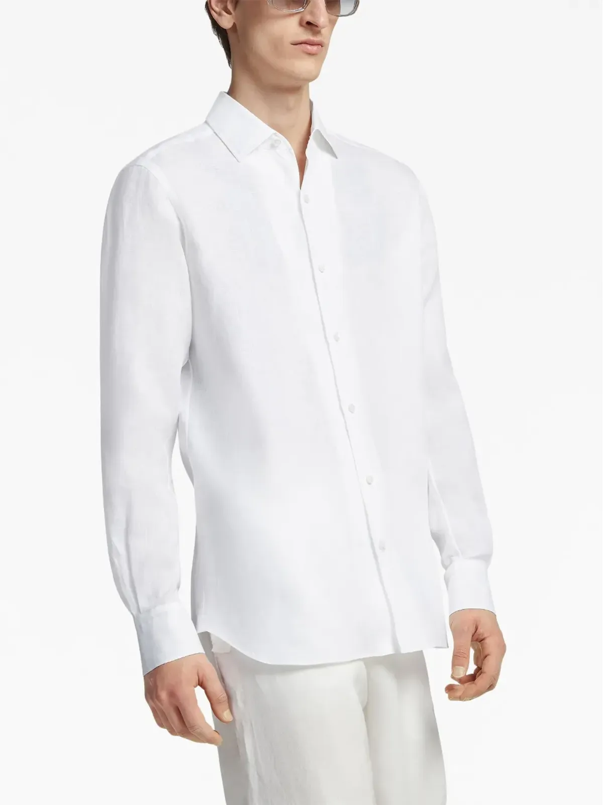 Zegna リネン長袖シャツ - 画像2