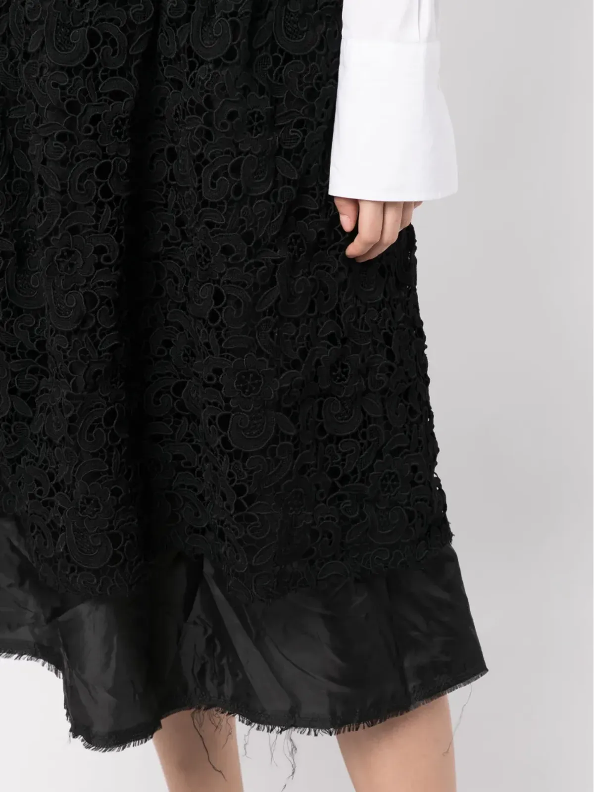 Comme Des Garçons Comme Des Garçons 花柄レースのハイウエストスカート - 画像5
