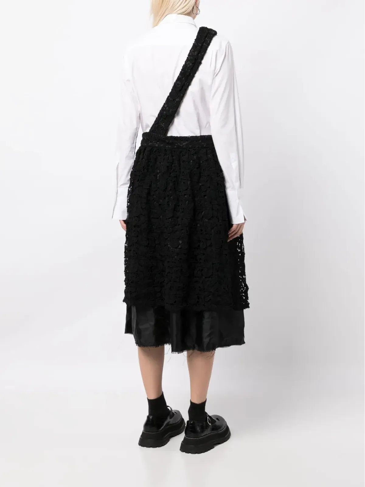 Comme Des Garçons Comme Des Garçons 花柄レースのハイウエストスカート - 画像4
