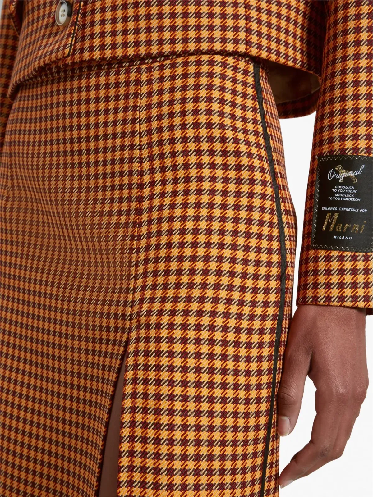 Marni チェック柄ミディスカート - イエロー - 画像4