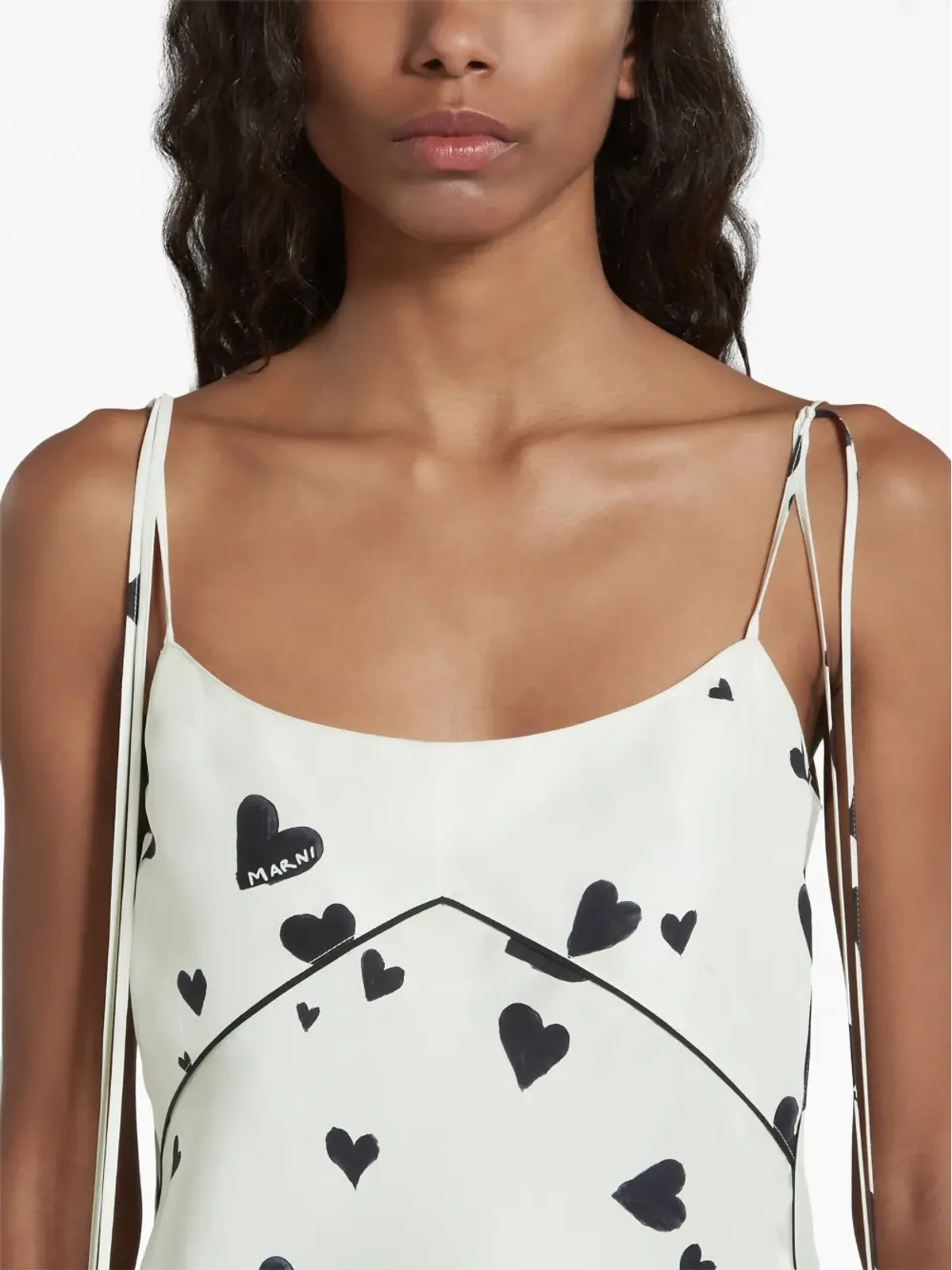 Marni ハートモチーフのシルクキャミソール - 画像4