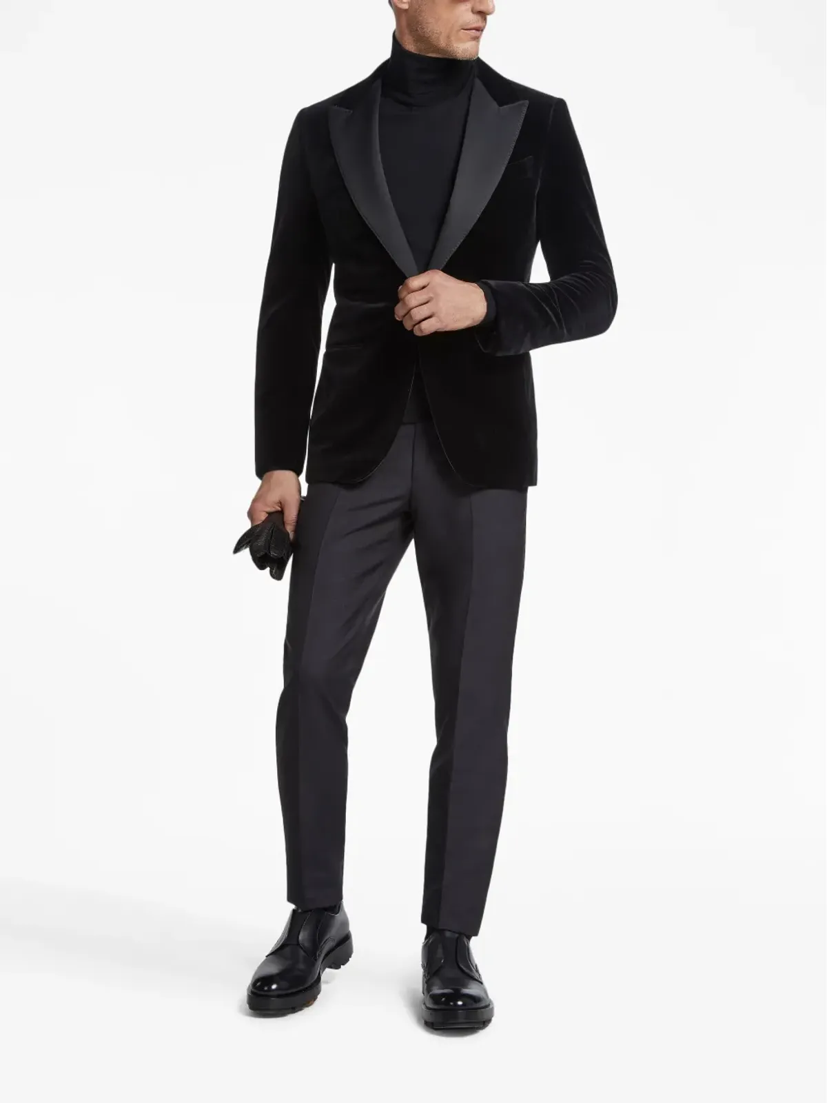 Zegna シングルブレスト ベロア ブレザー - 画像2