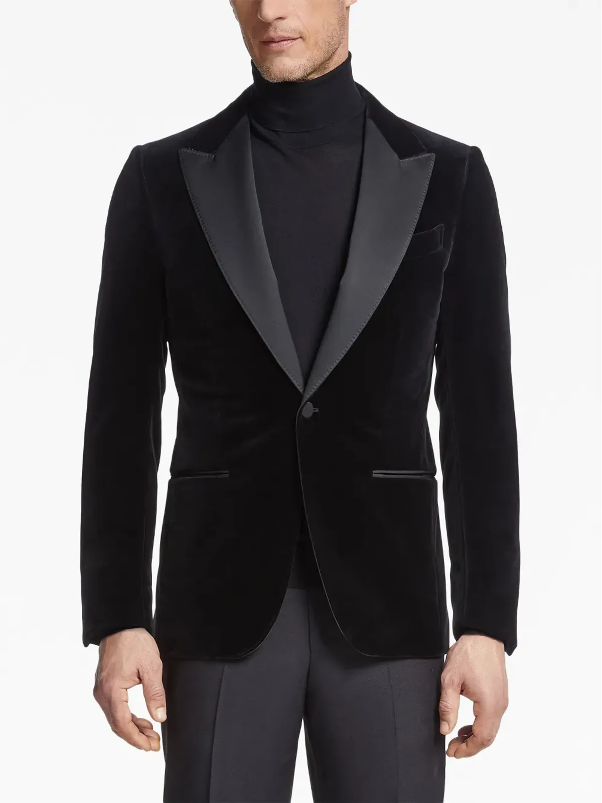 Zegna シングルブレスト ベロア ブレザー - 画像3