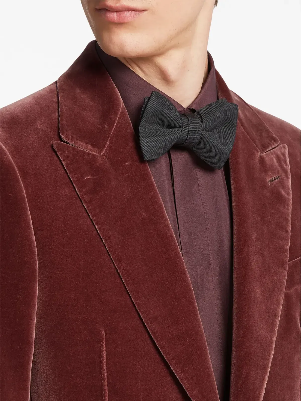 Zegna ベルベット調シングルブレストブレザー（レッド） - 画像5