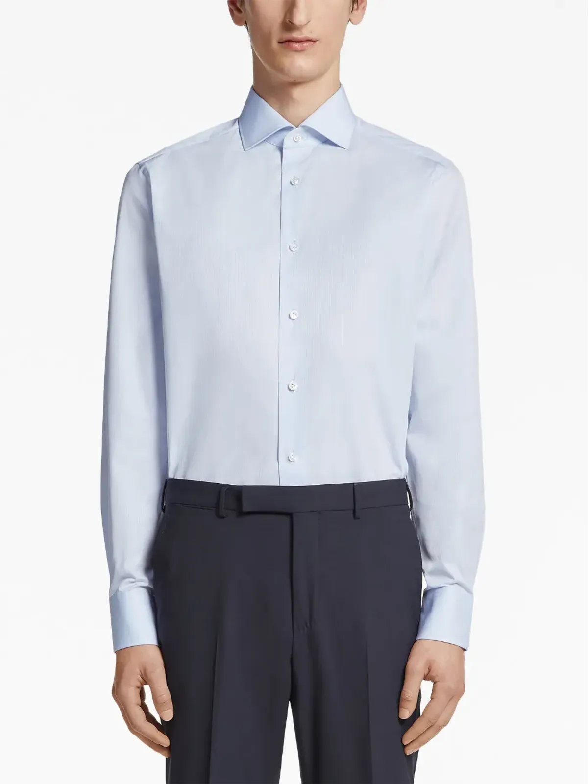Zegna セントヴェンティミラ ミクロストライプ シャツ - ブルー - 画像2