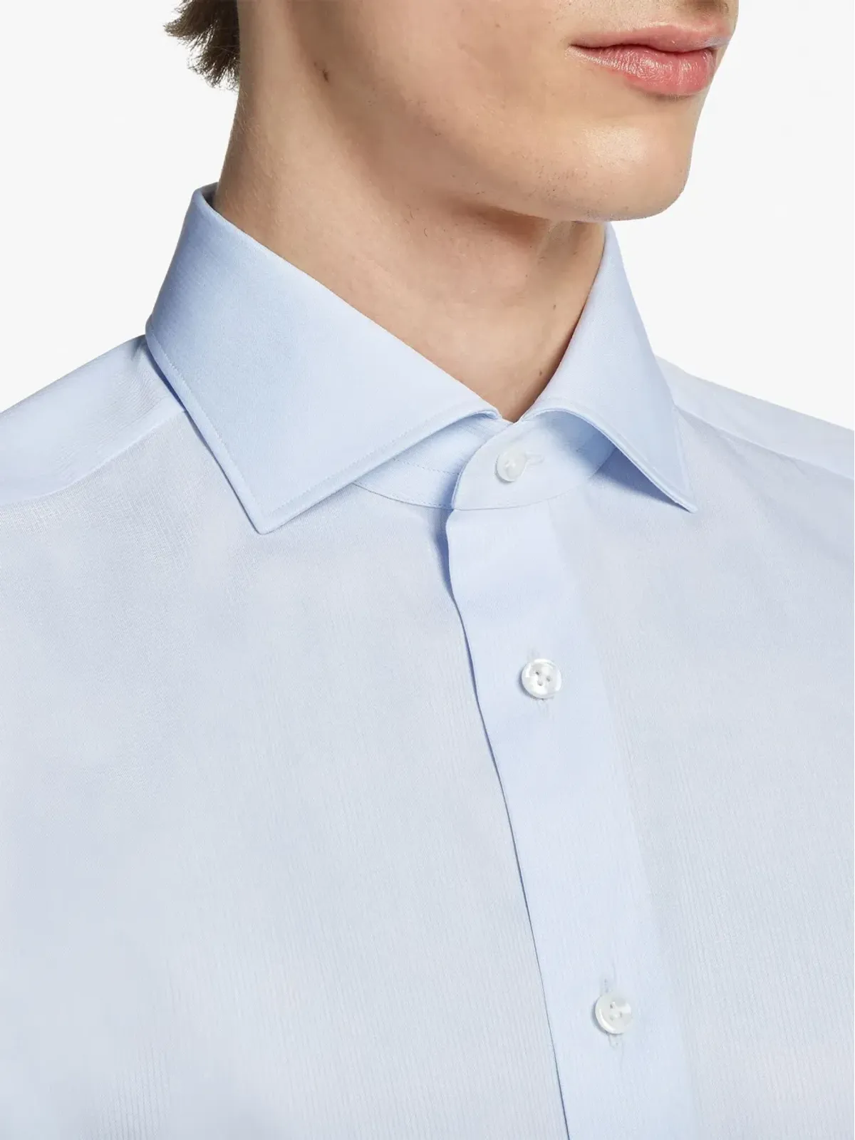 Zegna セントヴェンティミラ ミクロストライプ シャツ - ブルー - 画像4