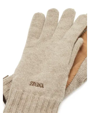 Zegna ロゴ刺繍カシミヤ手袋 - サムネイル2