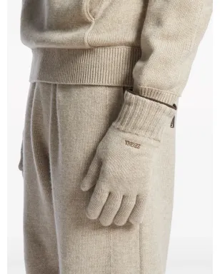 Zegna ロゴ刺繍カシミヤ手袋 - サムネイル3