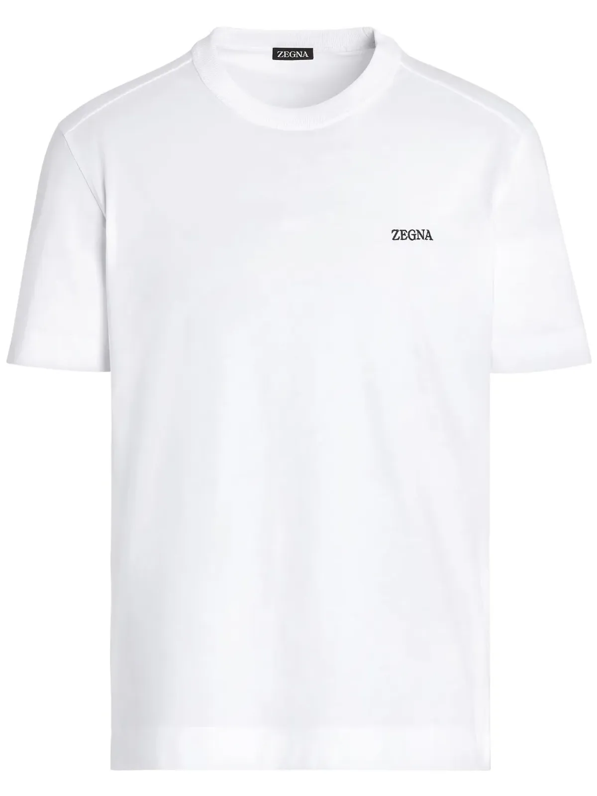 Zegna ロゴ刺繍入り コットン Tシャツ - White - 画像1