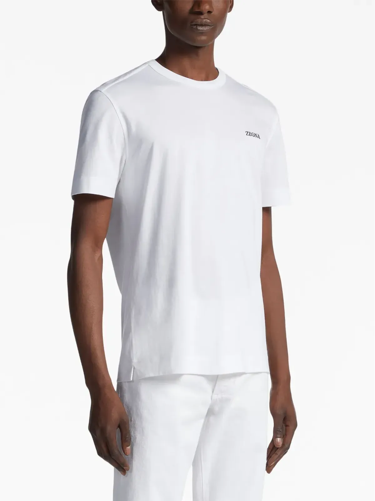 Zegna ロゴ刺繍入り コットン Tシャツ - White - 画像2