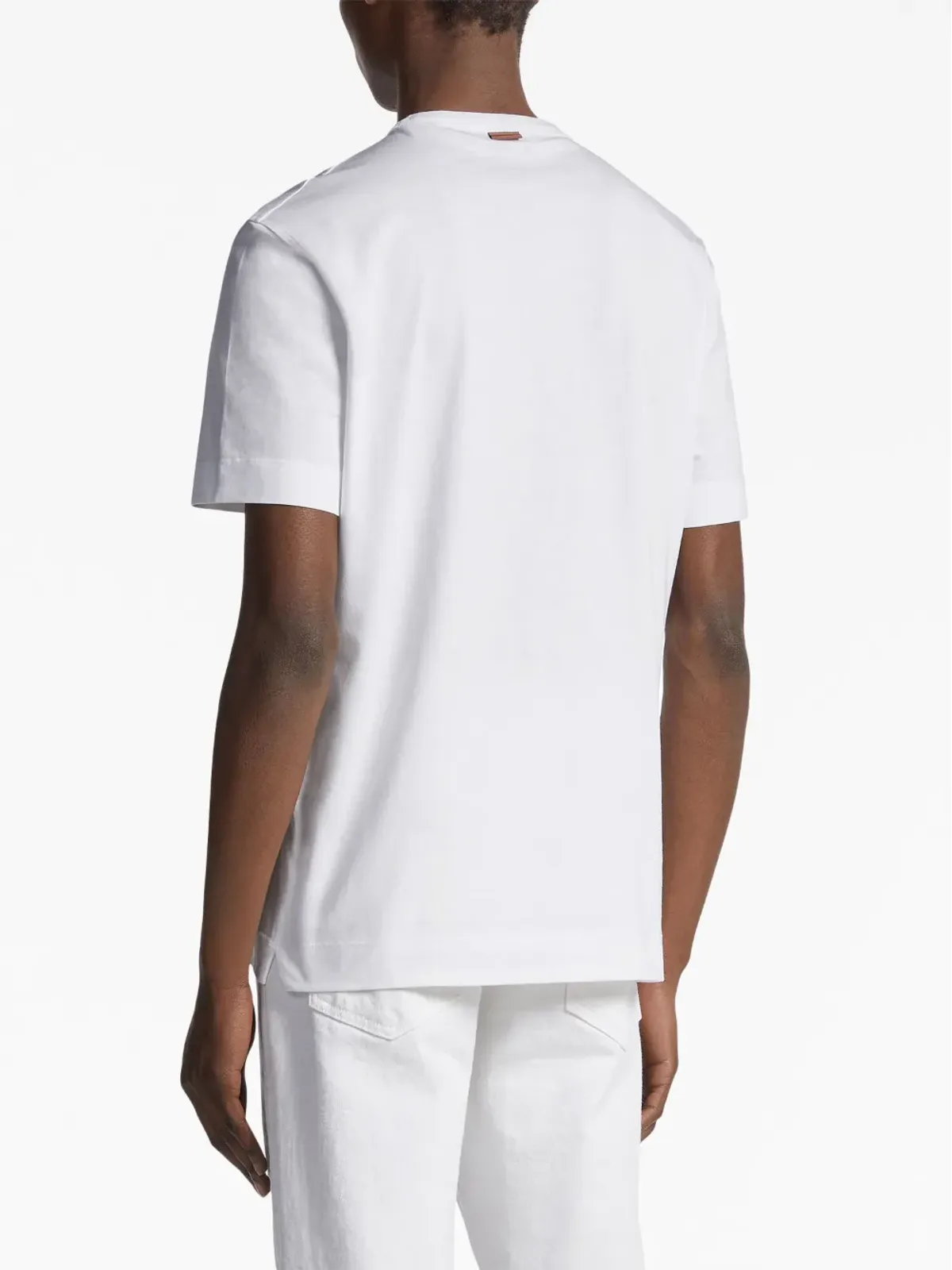 Zegna ロゴ刺繍入り コットン Tシャツ - White - 画像3