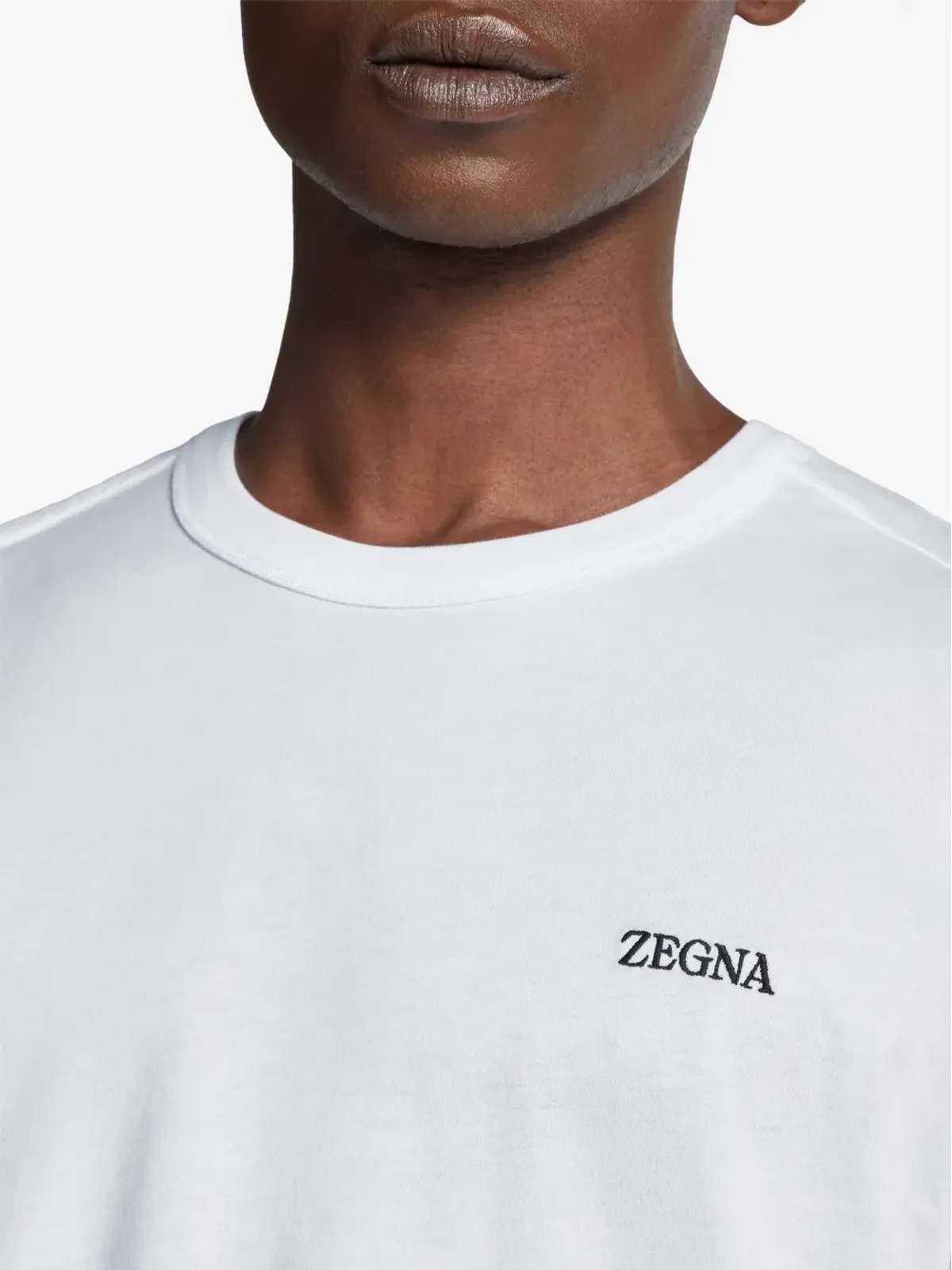 Zegna ロゴ刺繍入り コットン Tシャツ - White - 画像4