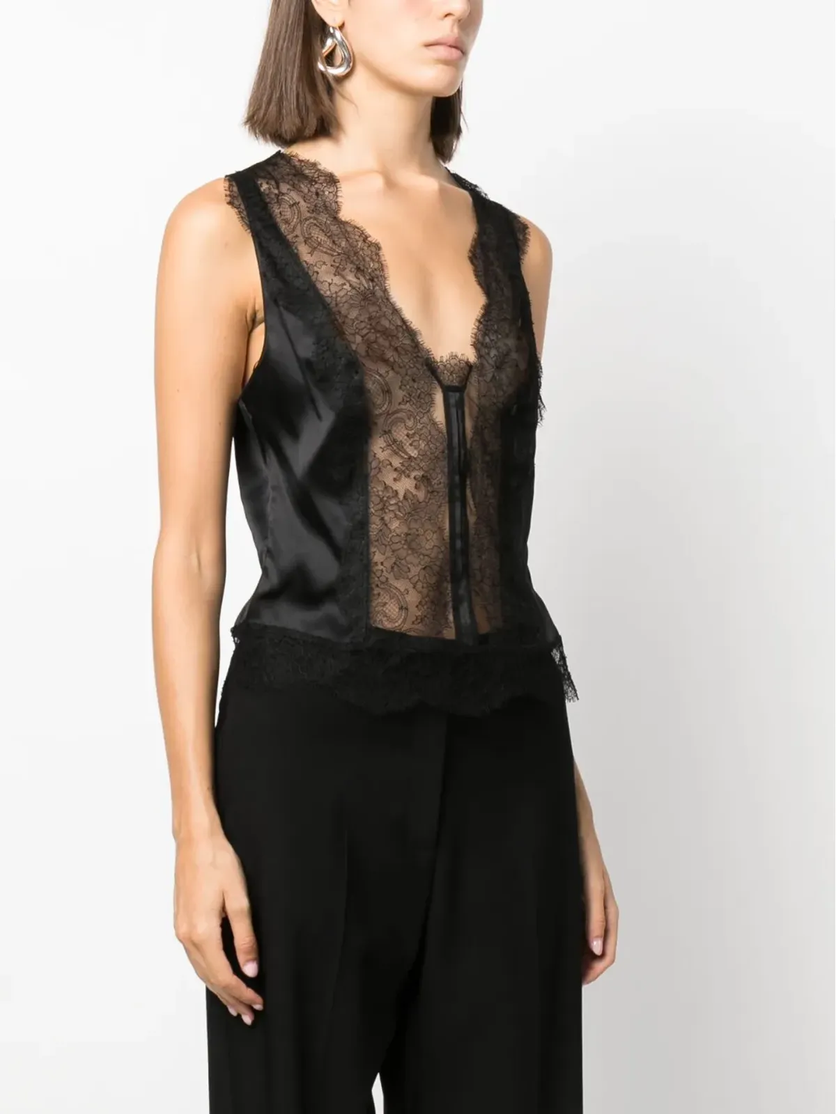 TOM FORD シルクサテン レース キャミソールトップ - 画像3