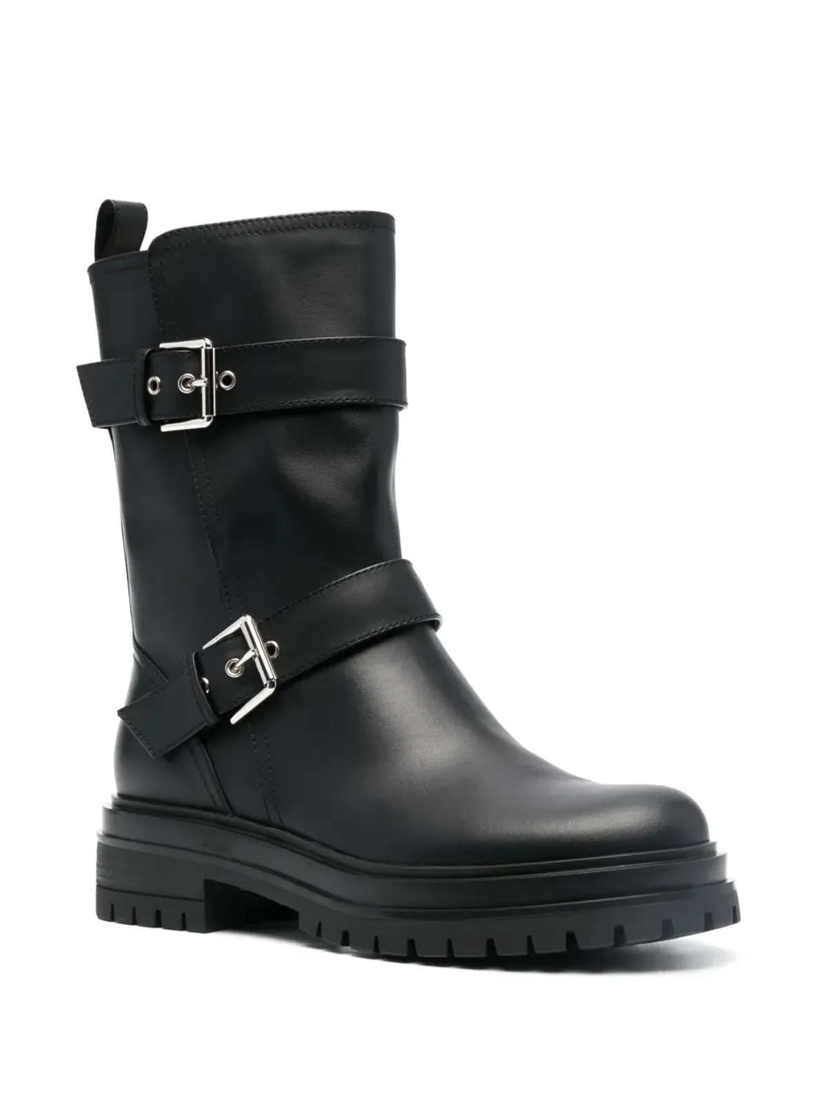 Gianvito Rossi アンフィビアン・バックルド・バイカーブーツ - ブラック - 画像2