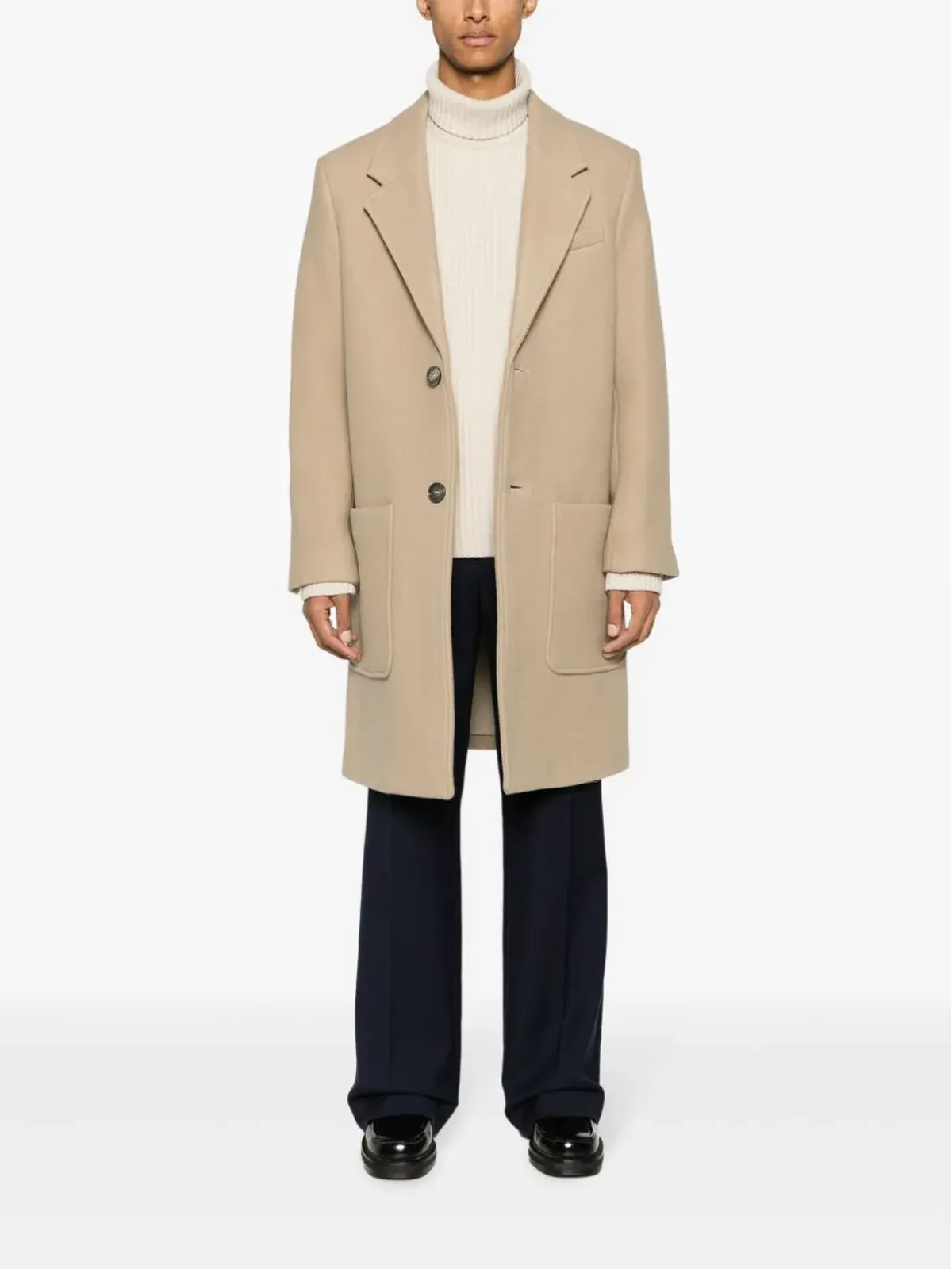 AMI Paris ヴァージンウール シングルブレストコート - 画像2