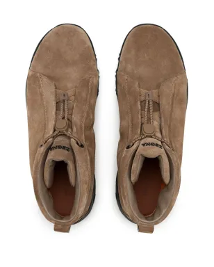 Zegna トリプルステッチ ヴェッタ スエード スニーカー ブラウン - サムネイル4