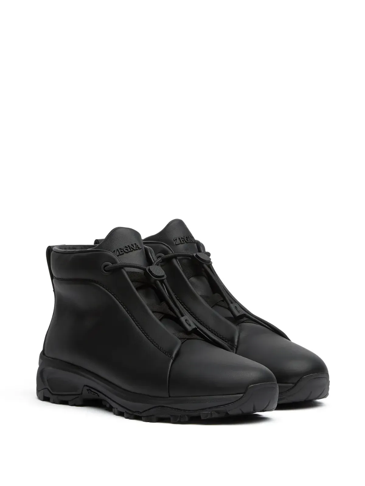 Zegna トリプルステッチ ヴェッタ レザー スニーカー - 画像2