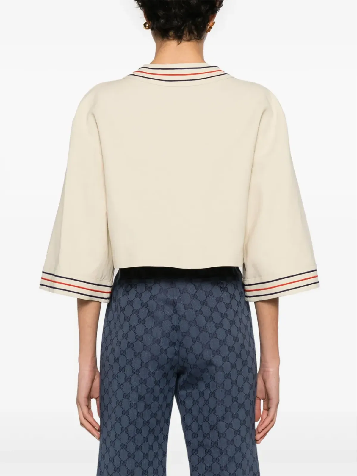 Gucci Anchor-appliqué cropped cardigan - Neutrals - 画像4