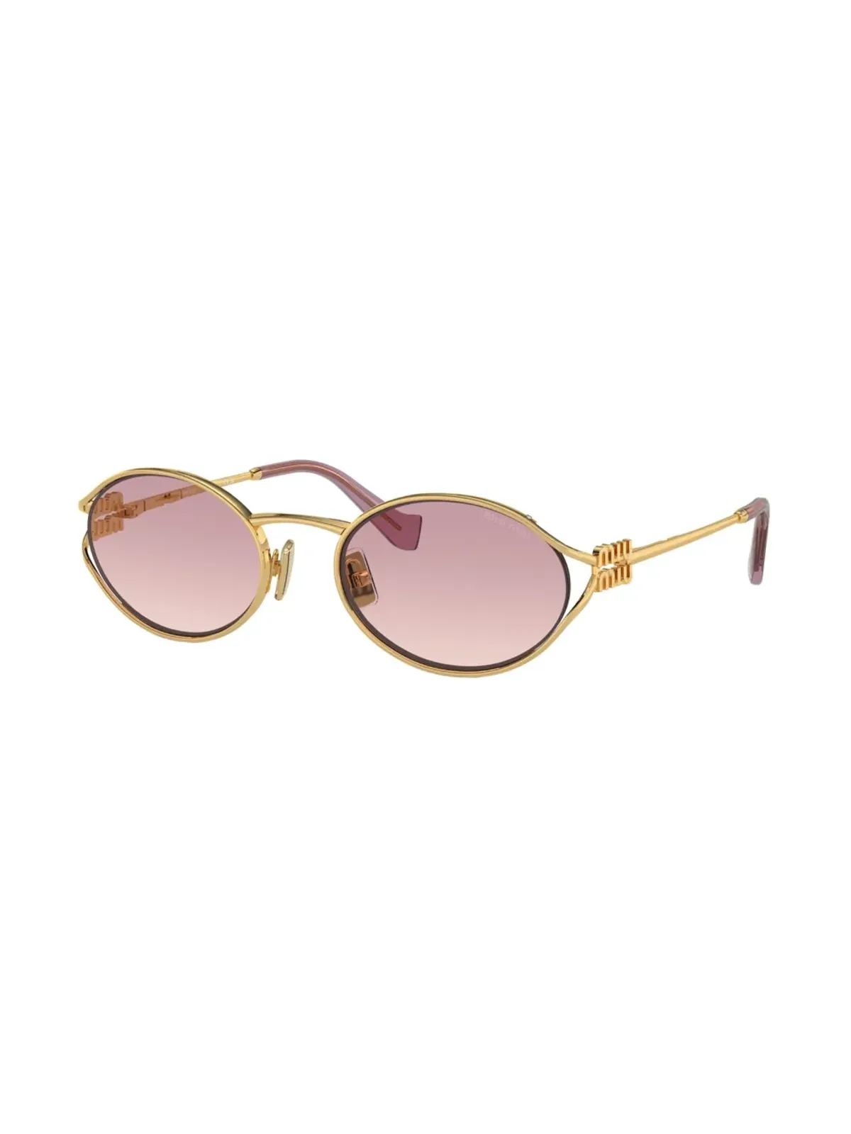 Miu Miu Eyewear オーバルフレーム グラデーションレンズ サングラス - Gold - 画像2