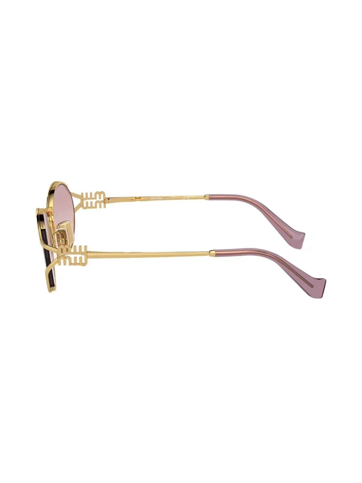 Miu Miu Eyewear オーバルフレーム グラデーションレンズ サングラス - Gold - 画像3