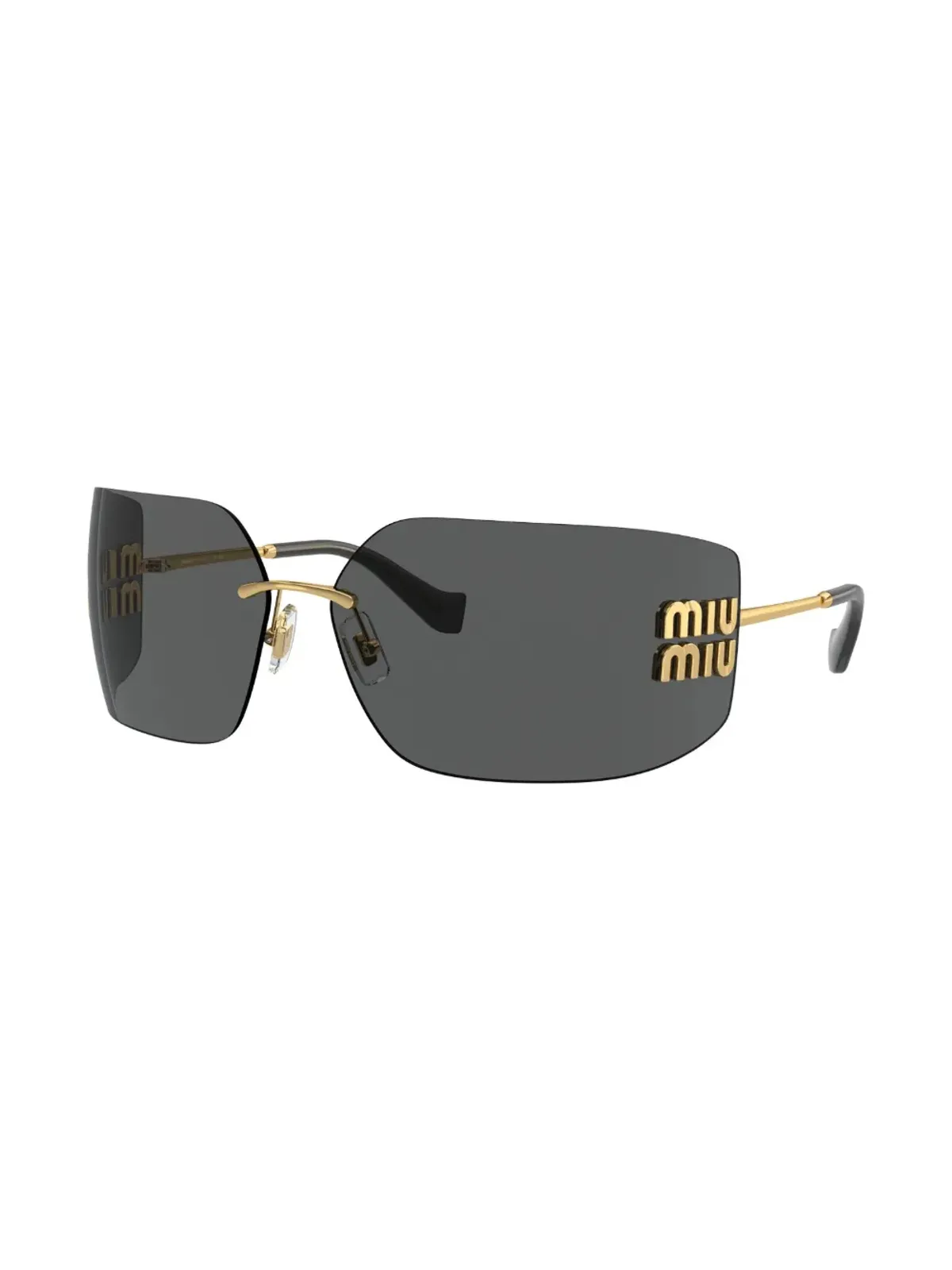 Miu Miu Eyewear ランウェイ フレームレスサングラス - ゴールド - 画像2