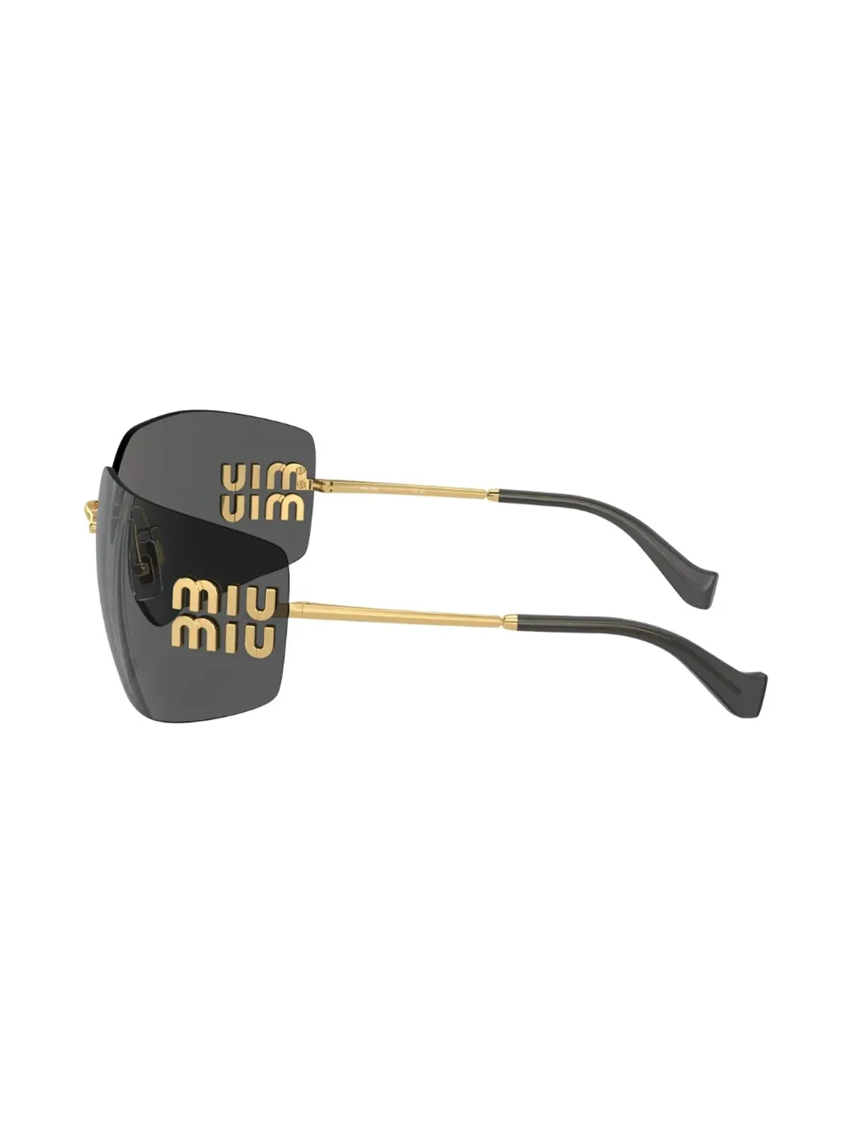 Miu Miu Eyewear ランウェイ フレームレスサングラス - ゴールド - 画像3