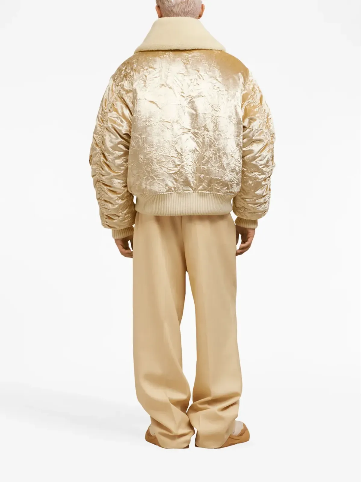AMI Paris メタリックベルベット ボンバー ジャケット - 画像5