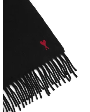AMI Paris Ami De Coeur ウール ブラック スカーフ - サムネイル2