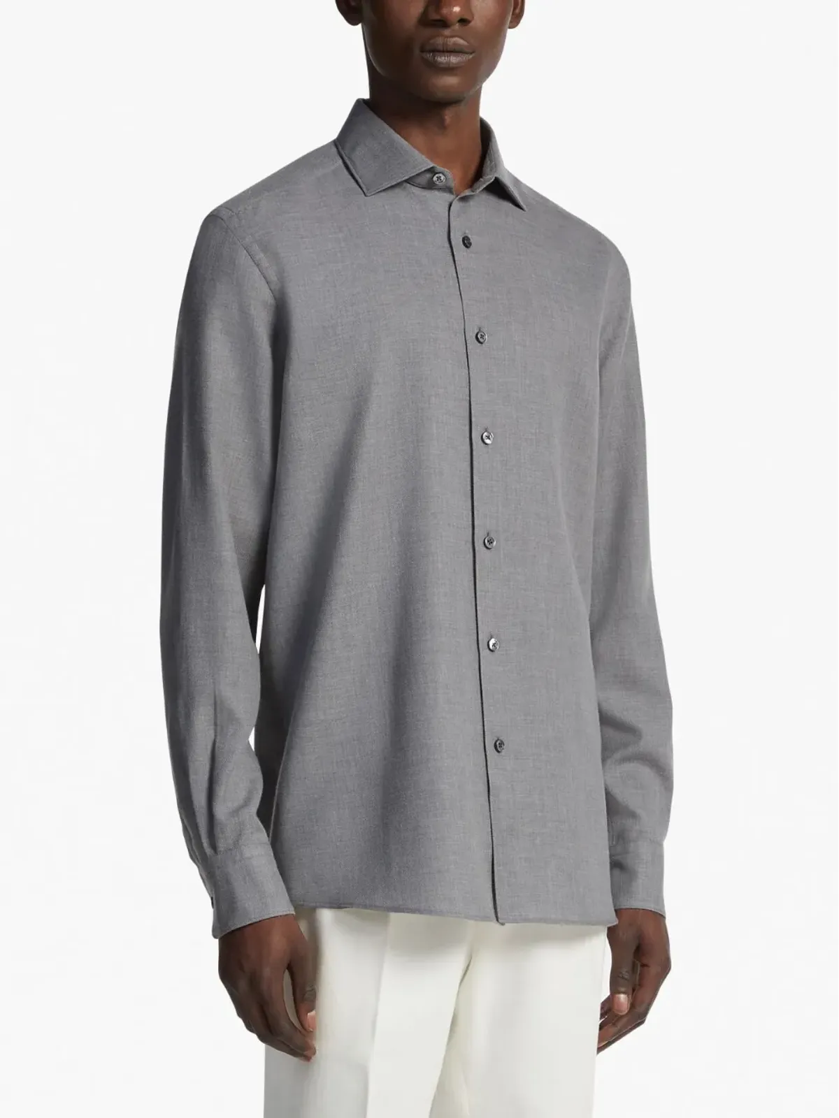 Zegna Cashco コットン-カシミヤ混紡 シャツ - 画像2