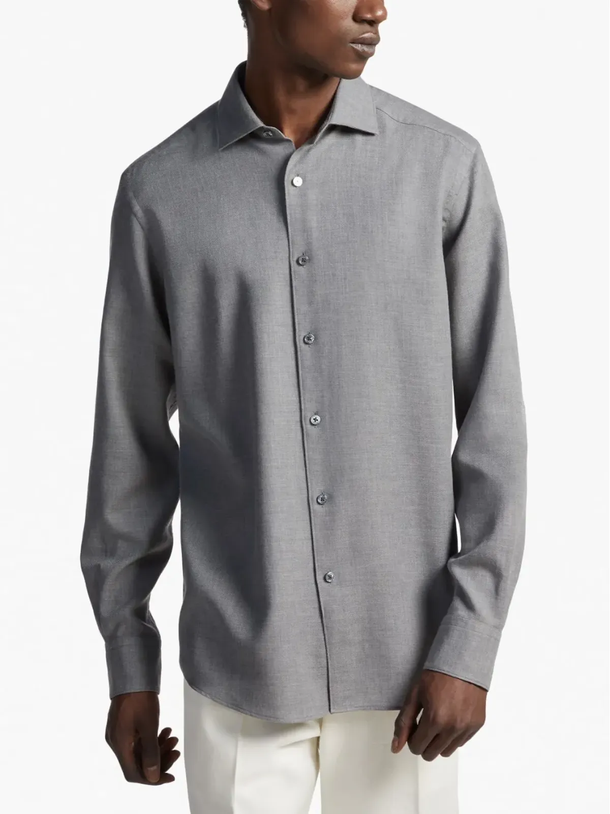Zegna Cashco コットン-カシミヤ混紡 シャツ - 画像3