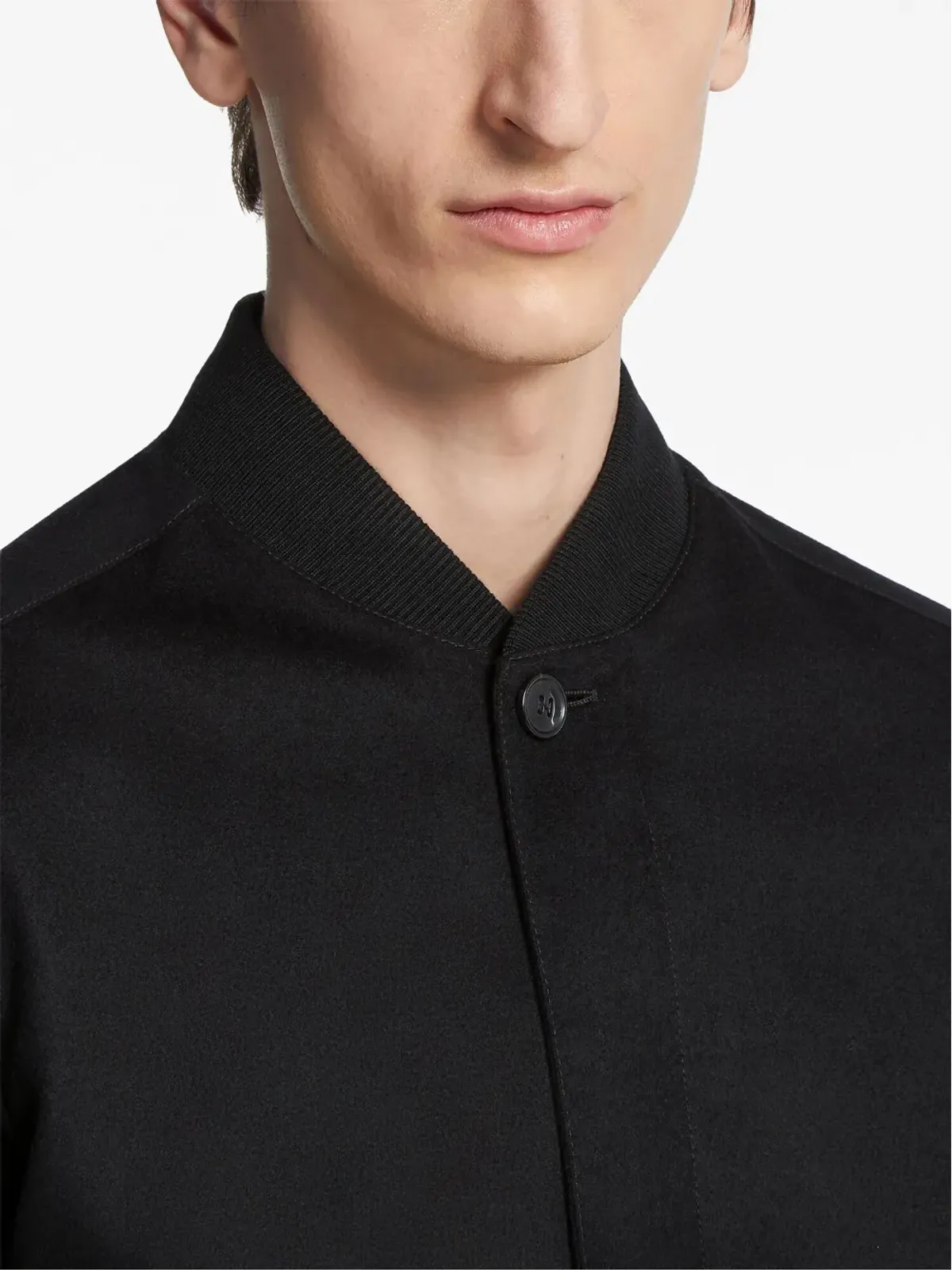 Zegna エレメンツ オアジ カシミア ボンバー ジャケット ブラック - 画像5