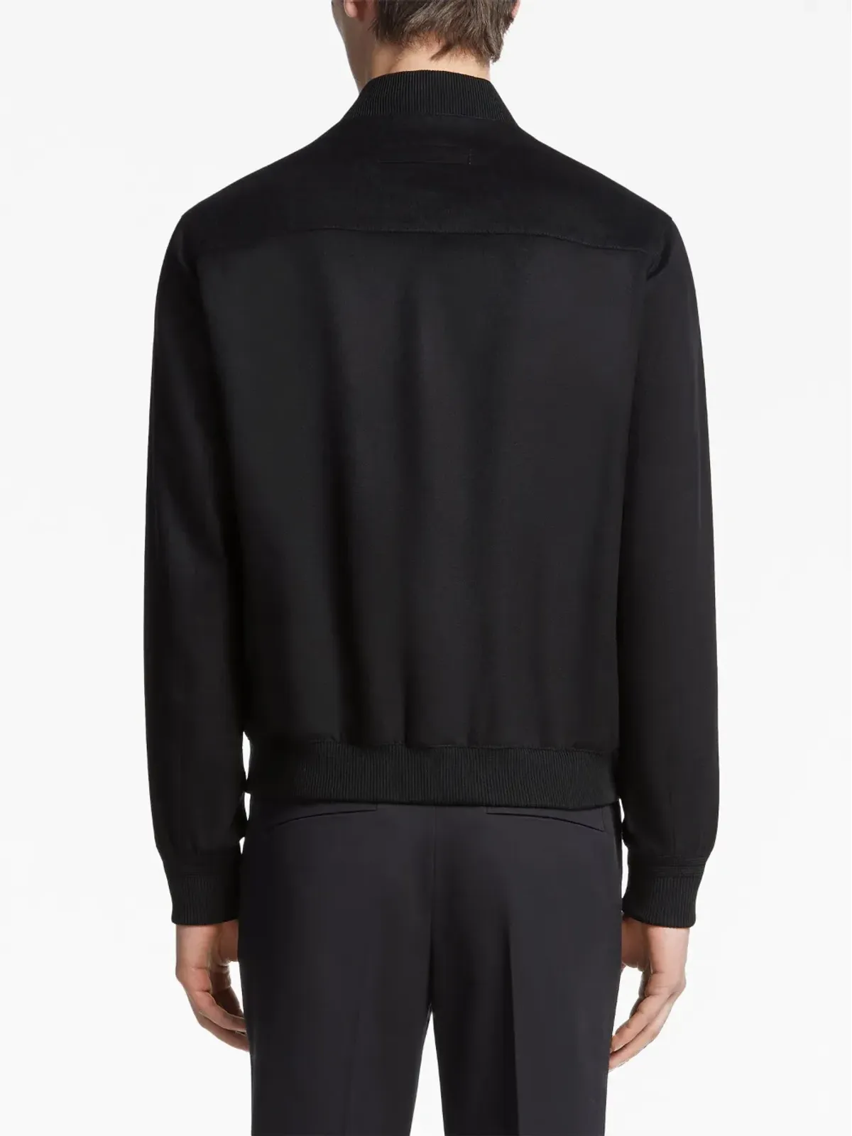 Zegna エレメンツ オアジ カシミア ボンバー ジャケット ブラック - 画像4