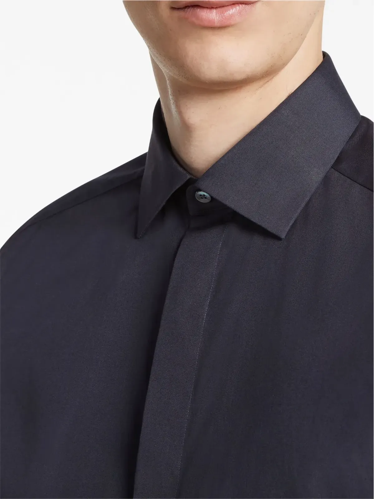 Zegna トロフェオ シャツ ブルー - 画像5