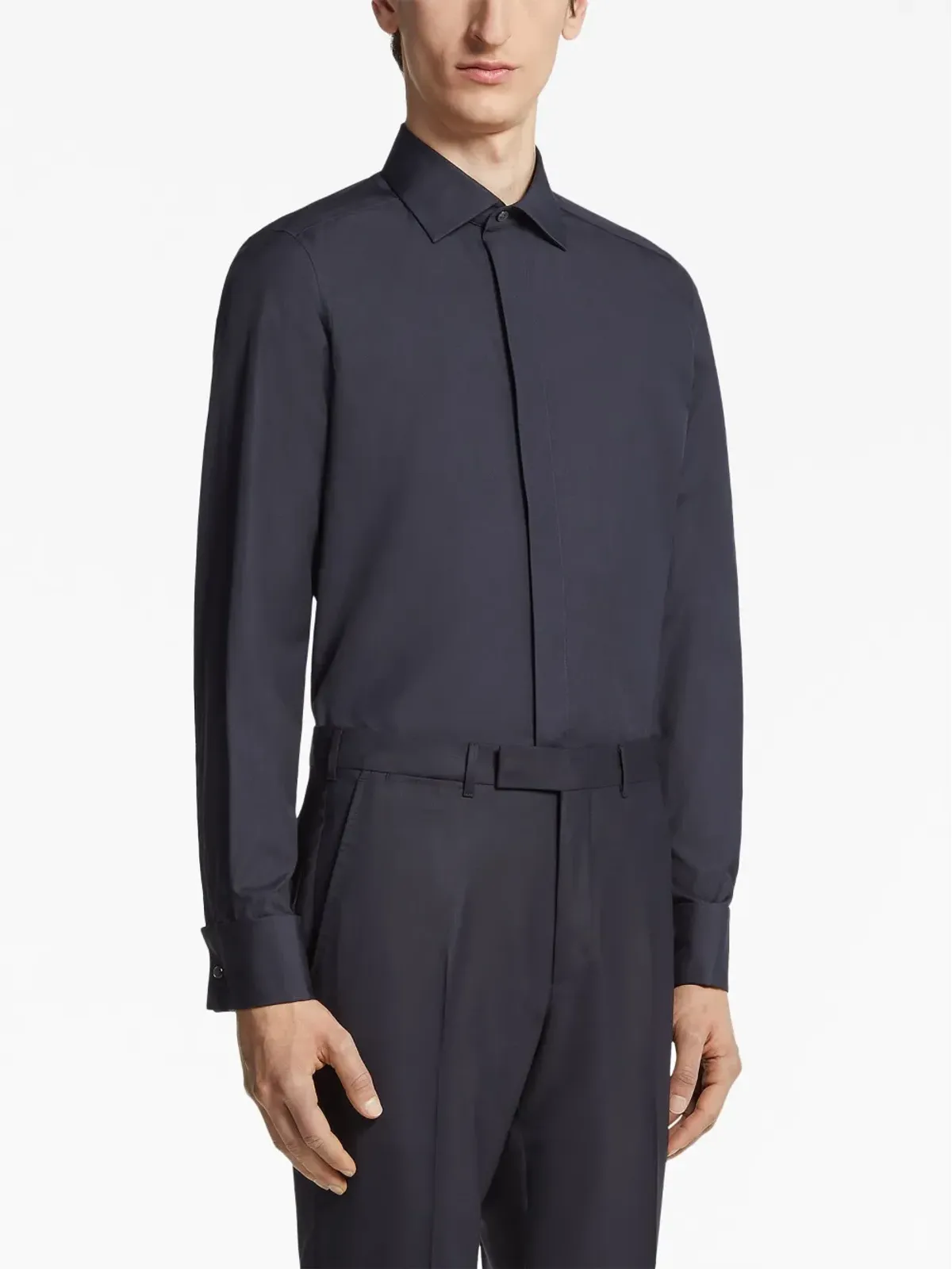 Zegna トロフェオ シャツ ブルー - 画像3