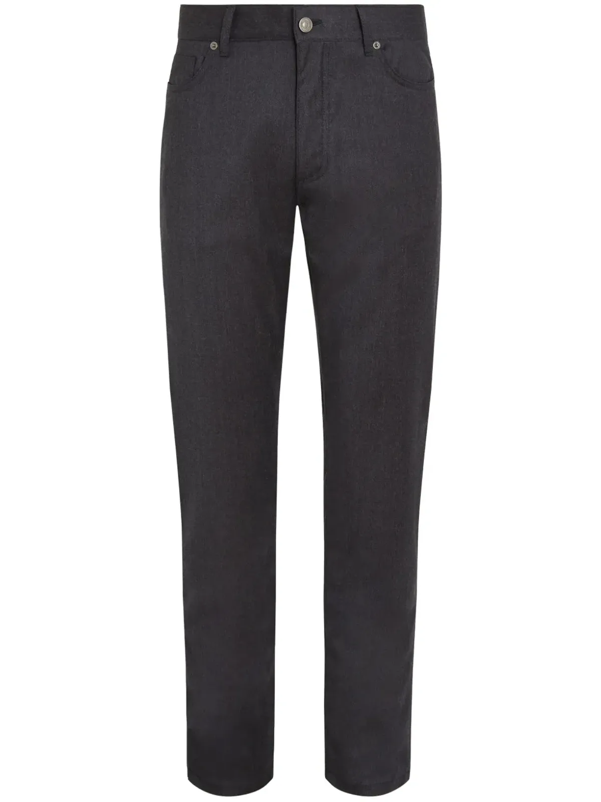Zegna ロッチャ ストーンウォッシュ ウールパンツ ブラック - 画像1