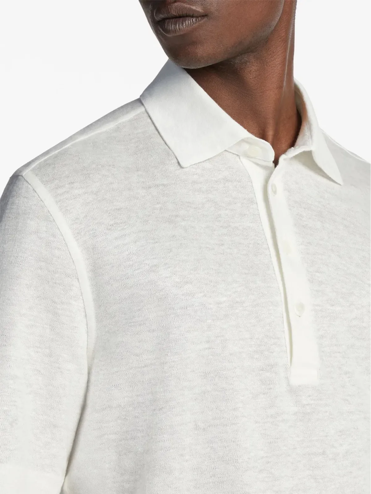 Zegna リネン半袖ポロシャツ - 画像5